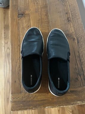 Birdies Black Slip-On Loafers with White Sole